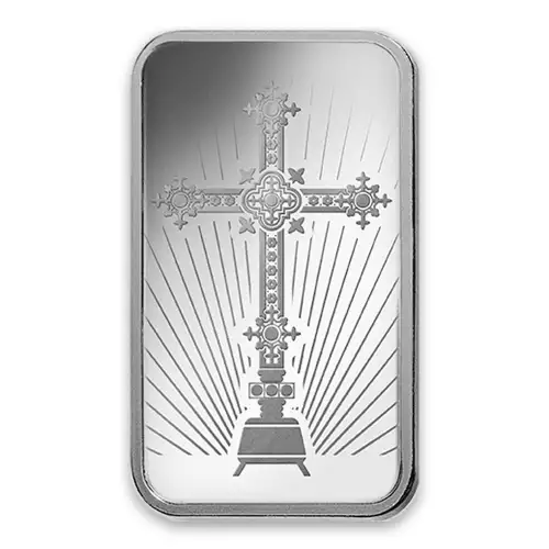 1oz PAMP Silver Bar - Romanesque Cross (2)